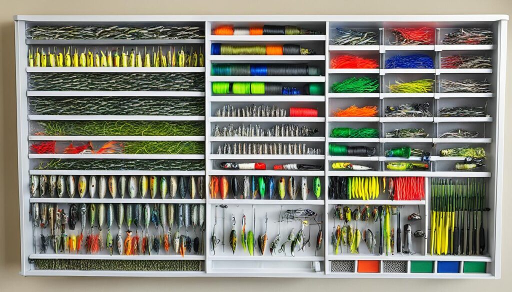 Bass fishing tackle storage